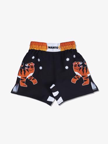 MANTO KIDS FIGHT SHORTS TIGERS TAIL-BLACK